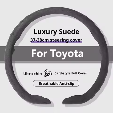 Luxury Suede Steering Cover For Toyota Camry Corolla RAV4 Hilux Yaris Cross Fortuner Prado C-HR Tund