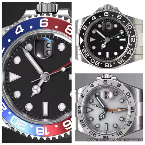 A1212 Classic GMT-Style 40mm Men's Automatic Mechanical Watch, 904L Stainless Steel Customized Watch