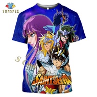 SONSPEE Japanese Classic Anime Saint Seiya 3D T-shirt Summer Casual Men T Shirts Fashion Streetwear Women Pullover Short Sleeve