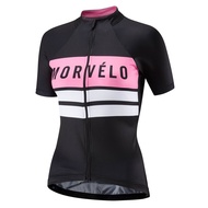 Morvelo Women Short Sleeve Powerband Cycling Jersey Bicycle Road MTB Bike Shirt Outdoor Sports Clothing