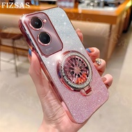 Luxury Clear Plating Glitter Soft Casing Cover Compatible for VIVO Y18/VIVO Y18s/VIVO Y28s 5G Shockp