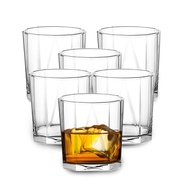 [Money back guarantee if broken] Set of 6 Ocean Pyramid Rock Glass Cups 260ml - Genuine