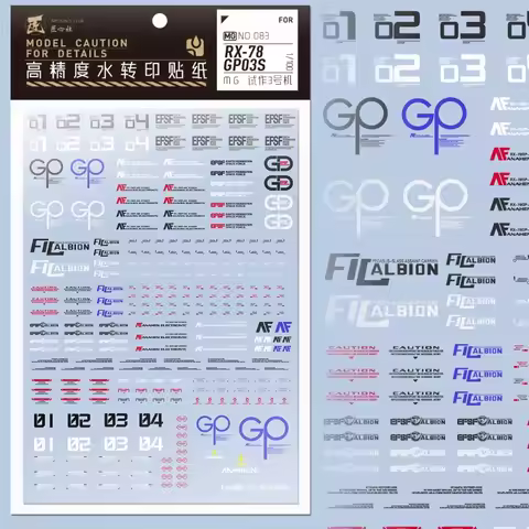 Artisan‘s Club Decal MG083 for MG 1/100 RX-78 GP03S Model Water Sticker Hobby DIY Accessories