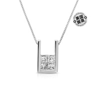 vir jewels1/2 cttw Princess Cut Diamond Pendant Necklace 14K