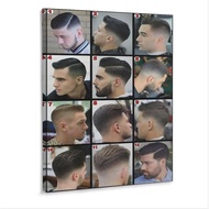 Men's Hairstyle Art Poster Popular Science Canvas Print Wall Decor for Office and Bedroom 16x20 inch