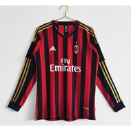 13-14 AC Milan Home Long Sleeve Retro Soccer Jersey Football #KAKA
