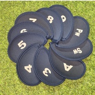 10pcs Golf Club Iron Head Cover Set Putter Protection 3-4-5-6-7-8-9-PW-SW-A