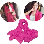 Emulation Silk Scarf Casual Beach Long Plain Shawl