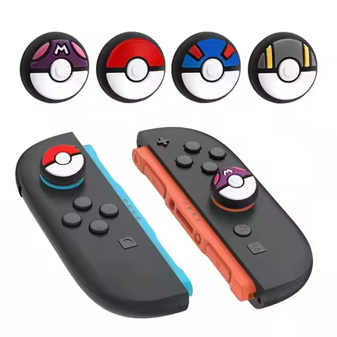 4PC Poke Ball Thumb Stick Grip Cap Protective Cover For Switch 2 Joy-con/NS 2 Pro Game Controller NS