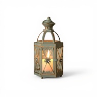 Iron Candle Lantern Vintage Decorative Candle Holder Portable Windproof Countertop Lantern for Home 