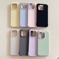 Gradient Color Phone Case Wave Pattern Apple 15 Skin Feel Silicone 16 Phone Case