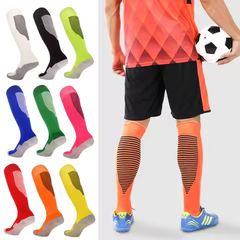 Hot Sale Stripe Sports Soccer Socks Adult Kids Breathable Football Knee High Training Running Long S