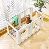 FXW AuraSpace Acrylic Indoor Unleashed Dog Playpen for Puppies and Small Dogs, 24 Inch, 6 Panels, Wh