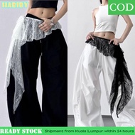 HABIBY Lace Mini Skirt - Embroidered Flowers & High Waist Pleats | Y2K Streetwear