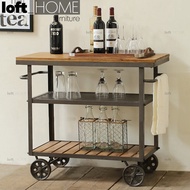 Loft Home Industrial Wood Side Table TROLLEY