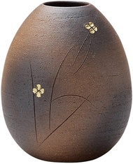 丸井成藤信樂陶器 Hechomon 花瓶大棕色棗花圖案陶瓷 MR-1-2513