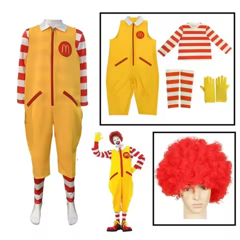 Bear House McDonald Clown Costume Up Clothing for Adult New Halloween Dress Up Party Cosplay Fun2025