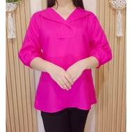 Women's Casual 3-pers4 Sleeve Blouse Clabel Shakila Plain 5-color V-Collar Shape