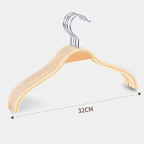 32cm/38cm/42cm Log Color Hanger Ultra-Thin Non-slip Clothing Hanger Practical Type Space Saving Coat