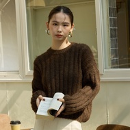 พร้อมส่ง SAC.BKK เสื้อสเวตเตอร์ ไหมพรมถัก กันหนาวได้ดี รุ่น Cacao Ribbed Sweater