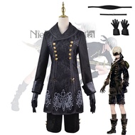 Men Clothes Nier Automata Yorha 9S Cosplay Suit Anime Men Costume Set Black Coat Set