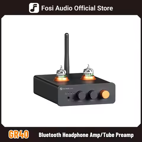 Fosi Audio GR40 Bluetooth USB DAC Headphone Amplifier Tube Preamp and Headphone Amp with tubes Compa