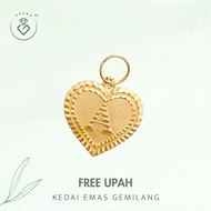 [Kedai Emas Gemilang] 3002441 A Love Gold Pendant (2.12Cm) (0.41G) [916 Gold]