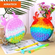 Pop It Kids Bag Rainbow Macaron Fidget Toy Viral Sling Wallet