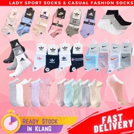 Women Socks 5Pcs Casual Sports Socks Female Cotton Socks 🔥Stock In Klang🔥 Stocking Perempuan Stocking Design Korea
