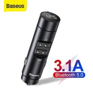 Baseus Car FM Transmitter Modulator Bluetooth 5.0 Car Kit With 3.1A Dual USB Charger Auto Audio MP3 Player Car FM Trans0