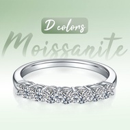 แหวนเพชรโมอิสสี VVS1 0.7ct ทรงกลมชุบสีเงินวงแหวนทองขาว18K แหวนสัญญาสำหรับของขวัญผู้หญิง