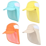 Kid Swimming Hat Outdoor UV Sun Protection Wide Brim Hat With Neck Flap For Boys Girls Outdoor Summer