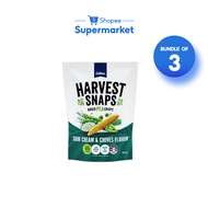 [Bundle of 3] Calbee Harvest Snaps Baked Pea Crisps Sour Cream & Chives (93g)