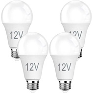 4-Pack 12V LED Bulbs 9W (100W Equivalent), 1100LM 5000K Daylight, E26 A19 Base, 12-24V AC/DC – for S