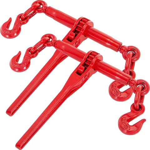SucceBuy Chain Binder Kit Ratchet Load Binder 5/16-3/8in with Chain 6600 LBS Capacity Adjustable Len