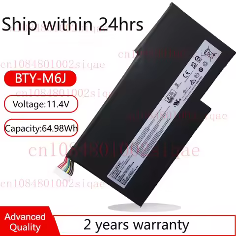 New BTY-M6J Laptop Battery For MSI GS63,GS63VR 7RF,8RE,6RF,GS73 8RF,MS-17B5,17B7,17B1,16H2,16K2,WS63