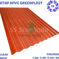 ATAP UPVC GELOMBANG ASBES KECIL MEREK GO-GREEN PLAST (1,8M - 2,1M -