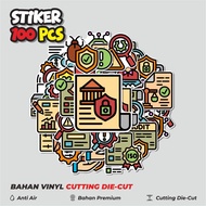 50 pcs ISO 27001 Flat Stickers Creative Cute DecorativeDesigns for Notebooks, Skateboards, hp