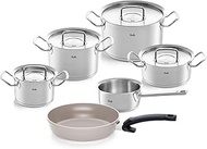 Fissler Profi Collection 6-Piece Stainless Steel Saucepan Set with Metal Lid and Ceratal Comfort Cer
