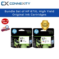 [Bundle Set] HP 67XL High Yield Black + Tri-color Original Ink Cartridges HP 67XL Black HP 67XL Tri-