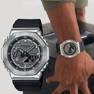 CASIO 卡西歐 G-SHOCK 八角農家橡樹 金屬錶殼 雙顯手錶-百搭銀灰 GM-2100-1A