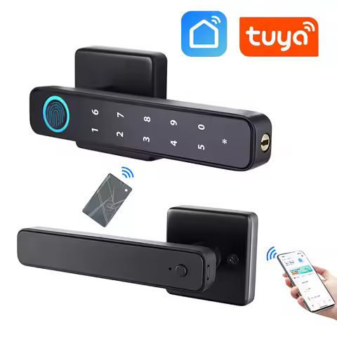 Tuya Or SmartLife APP Smart Remote Control Fingerprint Password RFID Latch Lock Dead Bolt For Indoor