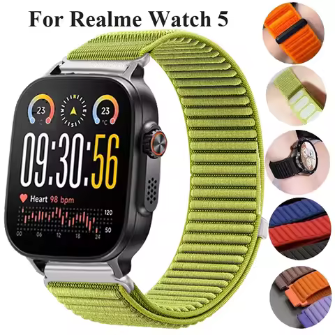 22mm Weave Nylon Loop For Realme Watch 5/Realme S2 Sport Bracelet Band For Realme Watch S SPro/2 2 P