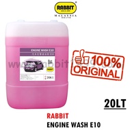 RABBIT ENGINE WASH E10 - 20Lt - alkaline engine degreaser for oil &amp; engine cleaner (tyre / rim / chain motor / engine ) / Degreaser Dirt Buster Concentrated / Alkaline Chemical / Engine Rim Motor Chain Cleaner / Pencuci Rantai motor