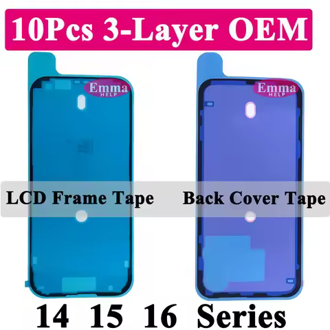 10pcs Waterproof Seal Sticker Back Cover Side For iPhone 16 Plus 15 Pro Max 14 16E Front LCD Display