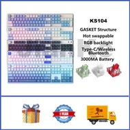 REDRAGON KS104 Wireless Mechanical Keyboard 100% Hot swappable RGB GASKET Custom Gaming Keyboard