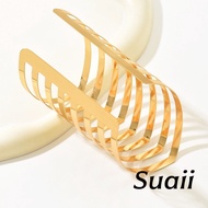 [Custom] Special Bracelet with Open V-Line Gold Color, Minimalist Nuance A585