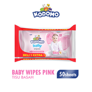 KODOMO Tisu Basah Antibakterial Pink Bag isi 50s