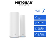 NETGEAR Orbi 870 (RBE872) WiFi 7 Mesh System: 2-Pack, Tri-Band, Up to 6,000 sq ft, 10 Gig Internet, 