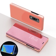 For iPhone 13 / 13 Pro / 13 Pro Max / 13 Mini / 12 / 12 Pro / 12 Pro Max / 12 Mini Smart Mirror Standable Flip Phone Case Kickstand Anti-knock Casing Cover